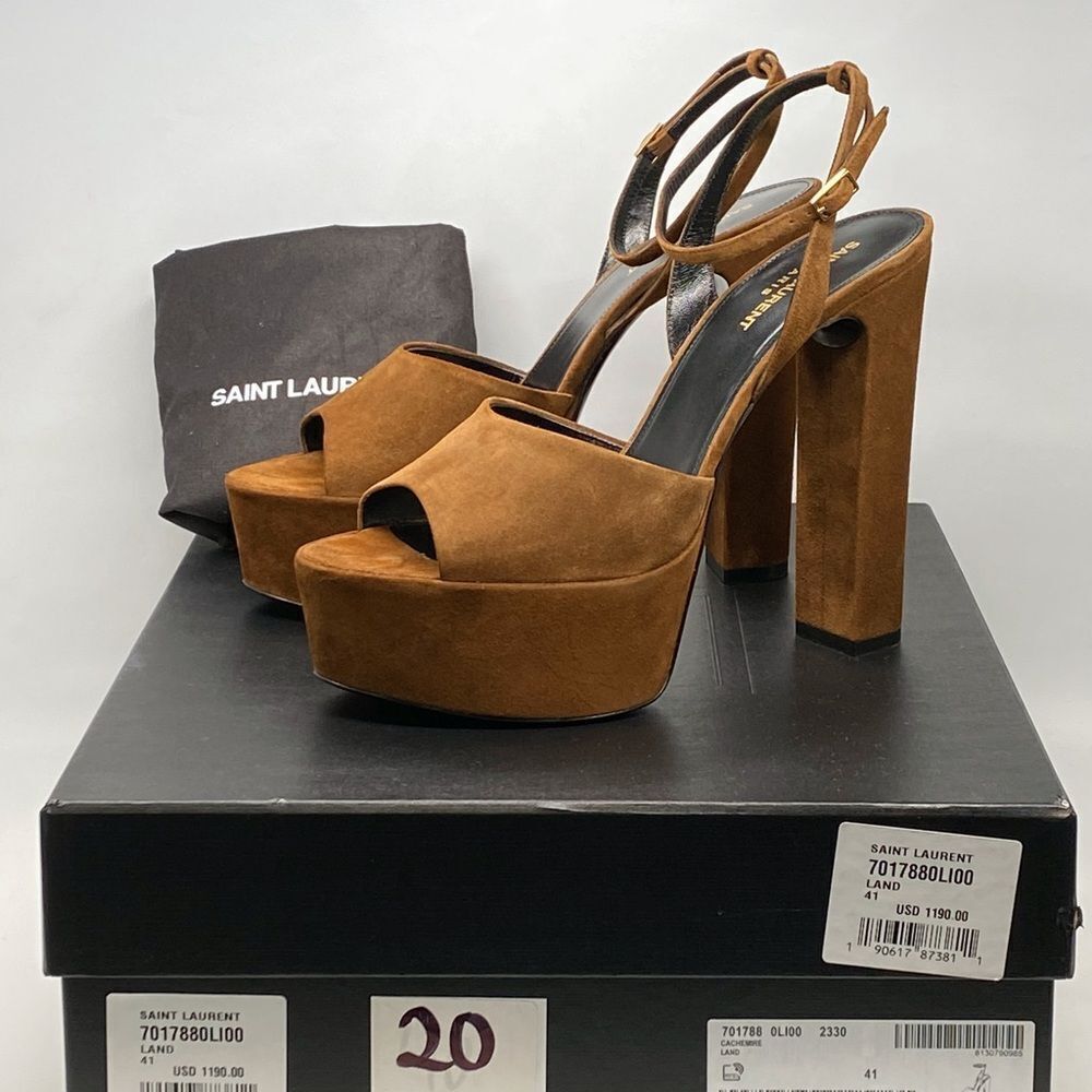 Saint Laurent Jodie Platform Sandals in Suede size 41 - Picture 12 of 14
